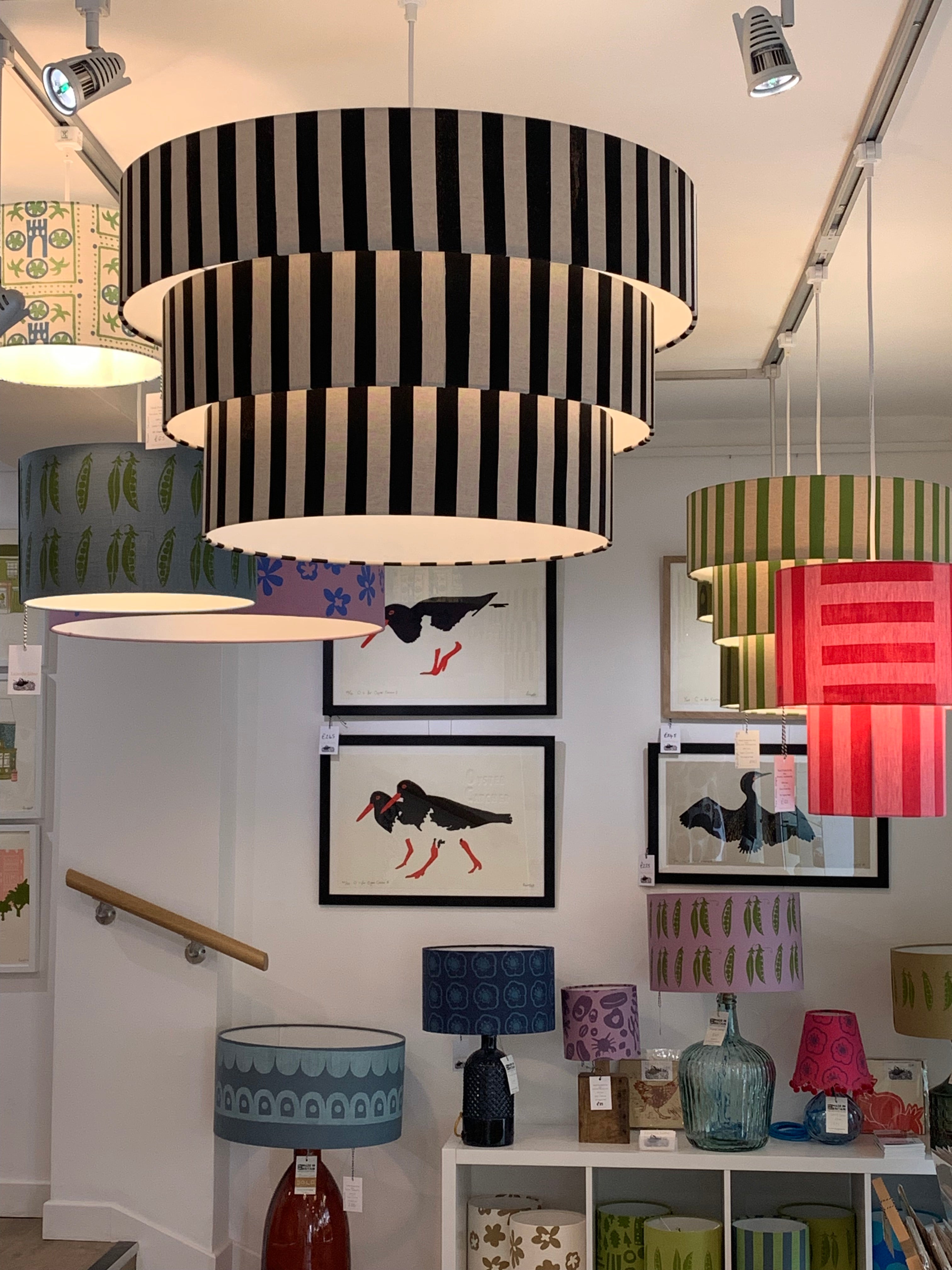 Hand made lampshades and screen prints using original designs by Leanda Jaine.