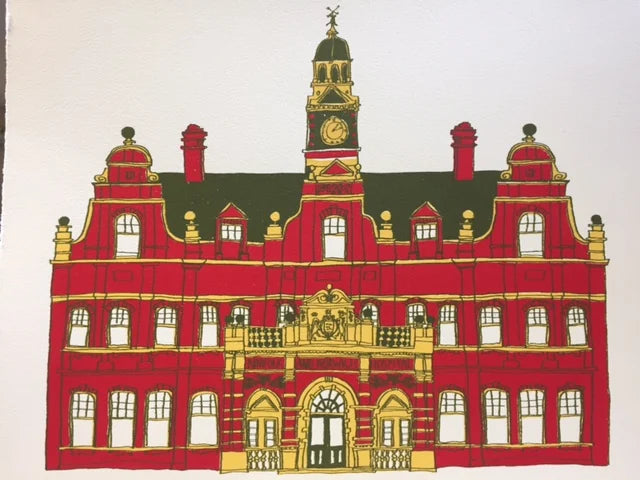 Hand made screen print from original drawing by Leanda Jaine from the A-Z of Norwich series.