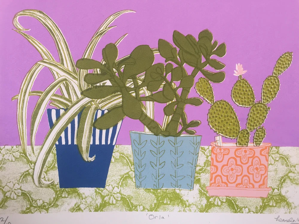 Hand made screen print from original drawing by Leanda Jaine