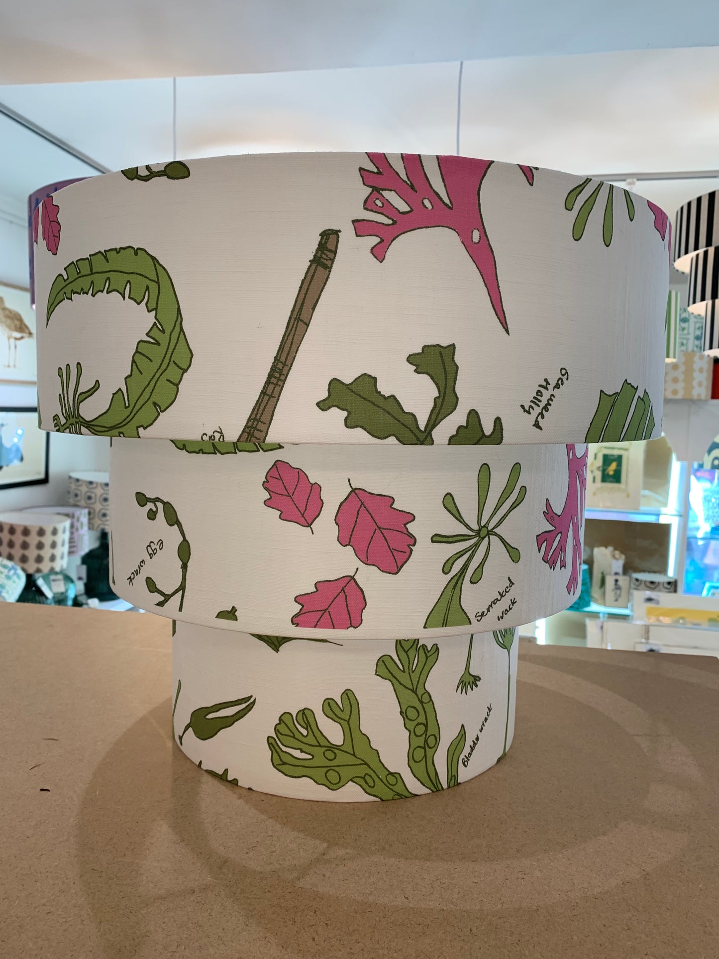Hand made lampshades using original designs by Leanda Jaine.