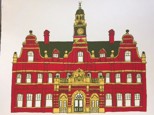 Hand made screen print from original drawing by Leanda Jaine from the A-Z of Norwich series.