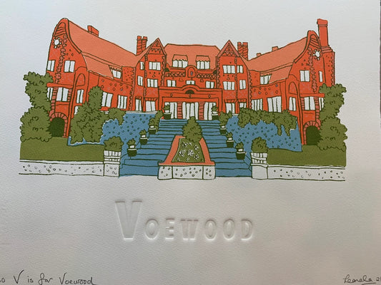 Hand made screen print from original drawing by Leanda Jaine from the A-Z of North Norfolk